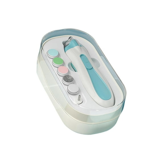 PPgejGEK Battery Powered Kids Nail Clipper and Grinder Set Electric Manicure Pedicure Tool with LED Light Safe Quiet Trimming for Children