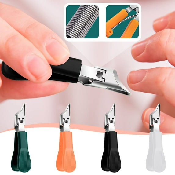 PPgejGEK Beak Nail Clippers Single Unit Beveled Edge Design for Thick Toenails Easy Grip Handle Stainless Steel Construction Green White Orange Color Options