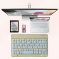 thumbnail image 1 of PPgejGEK Bluetooth Keyboard Color Backplane Keyboard Round Cap Keyboard Portable BT Wireless Keyboard for android PC Tablet up to 30% off, 1 of 6