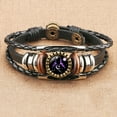 thumbnail image 1 of WWG Bracelets for Women 12 Constellation Bracelet Leather Rope Bracelet Ladies Men Hand Woven Rope Bracelet Punk Chain Cuffs for Valentine's Day Mother's Day Christmas Birthday Gifts, 1 of 2