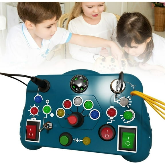 PPgejGEK Busy Board With LED Light Baby Sensory Board Toy Interactive Board Travel Toys For Kids Preschool Learning Busy Game Educational Toys For Todd Educational Birthday Gifts