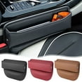 thumbnail image 1 of PPgejGEK Car Seat Gap Organizer Leather Storage Box with Phone Slot Console Side Pocket Automotive Front Seat Filler Holder for Cards Money Keys 16x10x8cm/6.3x3.9x3.1in, 1 of 9