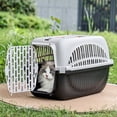 thumbnail image 1 of PPgejGEK Cats Airline Box Pet Checked Carrier with Hand Carry, Travel Cat Bag for Car Trips 48x32x32cm/18.9x12.6x12.6in, Black Gray, Ventilation Design, Safety Lock, 1 of 6