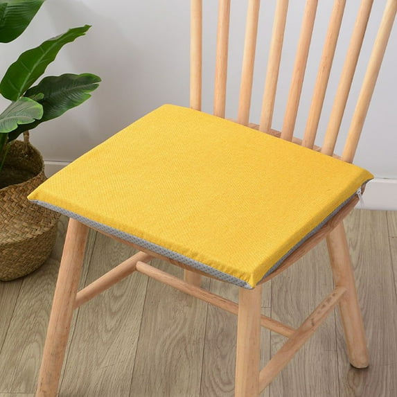 PPgejGEK Chair Linen Cushion Non-Slip Indoor Seat Mat 15.75x15.75x1.18in for Home Office Seat Cushion Flax Material Pink Beige Red Gray Khaki Yellow Orange
