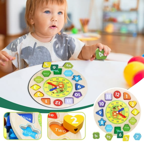 PPgejGEK Children Wooden Geometric Digital Alarm Clock Puzzle Toy PPgejGEK Children Wooden Geometric Digital Alarm Clock Puzzle Toy