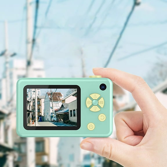 PPgejGEK Children's Camera with Flash, Front and Rear Lens Selfie Video Digital Children's Camera Student Trend Fashion Small SLR Video MP3 Camera Festival Gift