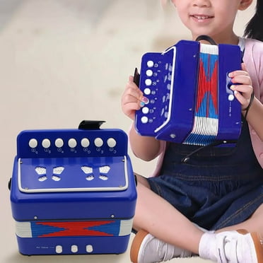 PPgejGEK Children's Hexagonal Accordion Pushbutton Accordion 10 Keys with Shoulder Strap Pull Accordion Musical Instrument Beginner for Adults and 3+ Years Kids Festival Gift