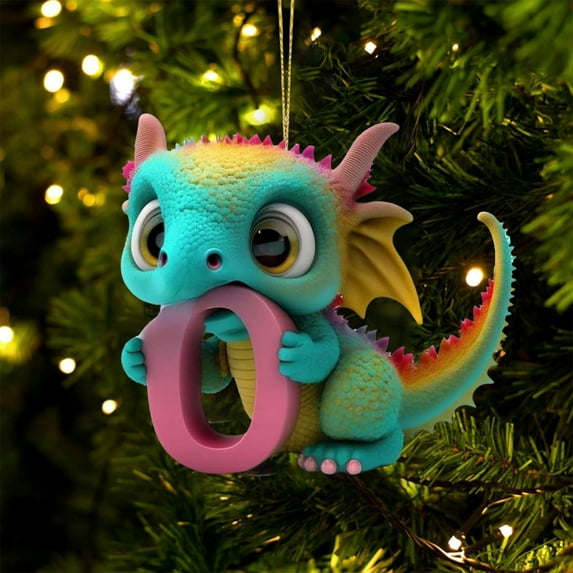 PPgejGEK Christmas Acrylic 26 Letter Dinosaur Pendant Letter Dinosaur Party Decoration Pendant
