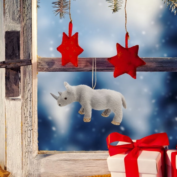 WWG Christmas Decorations Simulation Giraffe Rhinocero Leopard Decorations Gifts Christmas Decorations Christmas Gift Carrying True Friendship and Warmth