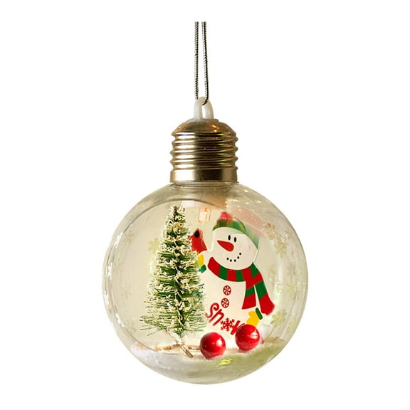 PPgejGEK Christmas Luminous Decorative Ball Pendant Snowman Old Man Christmas Tree Pendant Shopping Window Scene Decoration LED Light-Up Christmas Ball for Glowing Tree Display