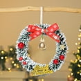 thumbnail image 1 of PPgejGEK Christmas Mini Wreath 8cm 3.14inches Plastic Vines Small Bells Pine Cones Bow Decor for Tree Car Mirror Home Holiday Decoration, 1 of 6