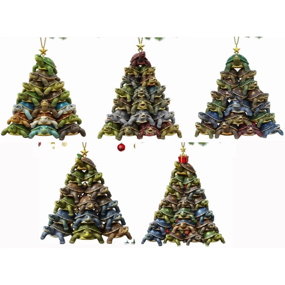 PPgejGEK Christmas Ornaments Acrylic Sea Turtle Shape Pendant 10cm 3.94in Hangable Decor for Tree Window Door Wall Garden Holiday Event Gift