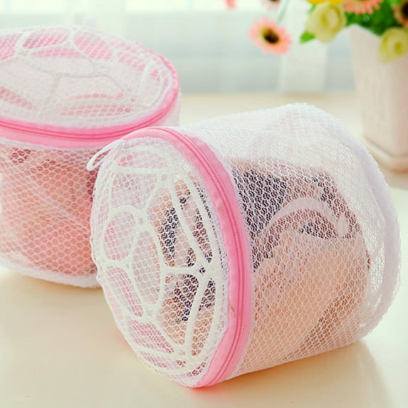 PPgejGEK Cleaning Mesh Laundry Bag for Bras and Underwear Fine Mesh Washing Machine Protector Bag with Circular Plastic Frame Prevent Damage and Tangling During Wash 15x15cm Size