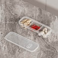 thumbnail image 1 of PPgejGEK Clear 3-Compartment Refrigerator Storage Container, 8.27×2.95×1.65IN Plastic Food Organizer Bin with Airtight Lid - Freezer & Microwave Safe for Meal Prep, Kitchen Pantry Organization, 1 of 5