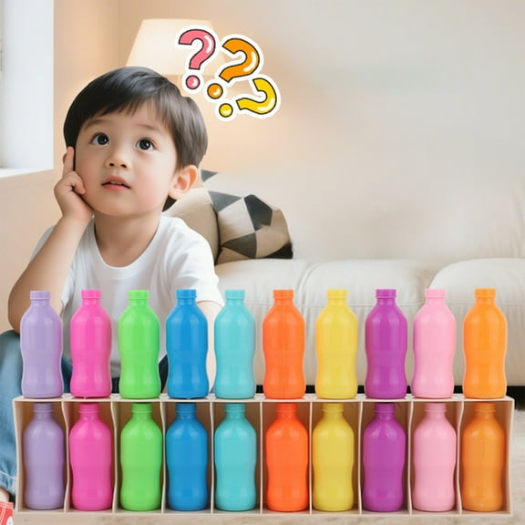 PPgejGEK Color Recognition Matching Game for Kids with 20 Bottles and Turntable Brain Booster Educational Toy
