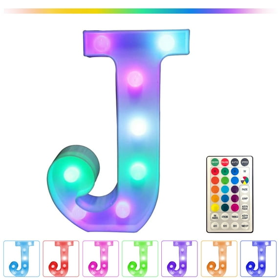PPgejGEK Colorful LED Marquee Letter Lights with Remote 鈥?Party Bar Letters with Lights Decorations for The Home - Multicolor Sales