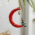 thumbnail image 1 of PPgejGEK Crescent Moon Christmas Ornament 11x8cm/4.33x3.15in Iron Santa Deer Design Hanging Decor for Xmas Tree Holiday Home Decoration, 1 of 6