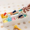 thumbnail image 1 of WWG Desktop Storage Box Cosmetic Organizer 32x15x8cm/12.6x5.9x3.15in Remote Control Sundries Lipstick Eye Shadow Pen Container Sorting Box for Dressing Table Counter Top Beige White Gray, 1 of 6