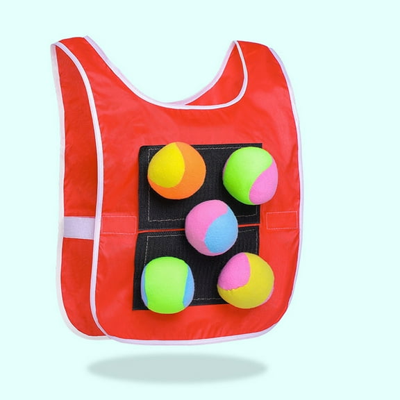 PPgejGEK Family Sticky Ball Game Set with 5 Balls Outdoor Activity Toy for Kids and Parents Durable Tear Resistant Target Mat for Park Beach Camping Kids Red