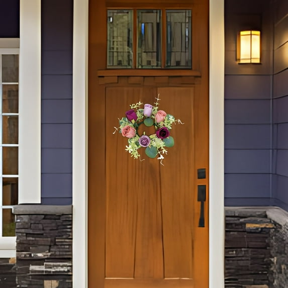 PPgejGEK Faux Roses Artificial Flower Garland Wedding Table Centerpiece Decor for Party Event Home Christmas Decoration 23cm/9.06in Diameter