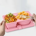 thumbnail image 1 of PPgejGEK Foldable Silicone Reusable Snack Container Double Compartment Condiment Box Lunch Box Leakproof Lid 5.91x3.74x1.57 Inches, 1 of 8