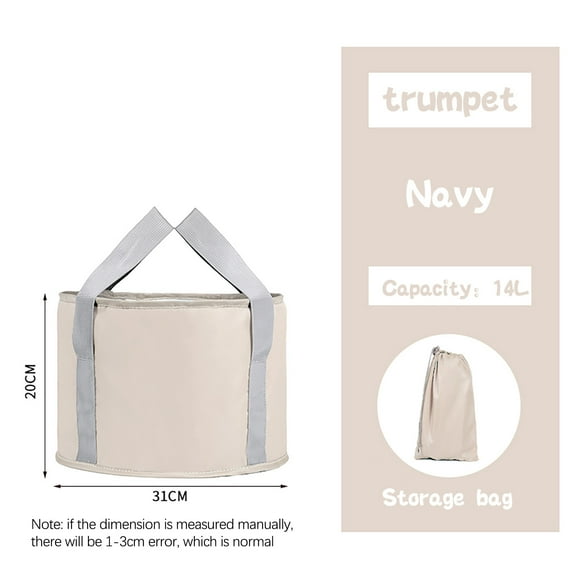 PPgejGEK Foldable Water Basin, Large Capacity Foot Soaking Bucket Bag, 31x20cm, Double-Layer Sturdy Design, with Storage Bag, Portable and Lightweight