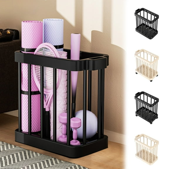 PPgejGEK Folding Dirty Clothes Basket with Wheels Large Laundry Hamper for Bathroom Storage 40x24x46 cm 15.7x9.4x18.1 in White Black Plastic Ventilated Collapsible