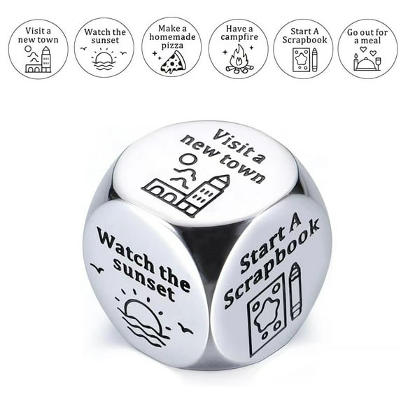 PPgejGEK Food Decisions Dice Gifts Metal Multi-sided Dice Game Match Board Game Holiday Gifts
