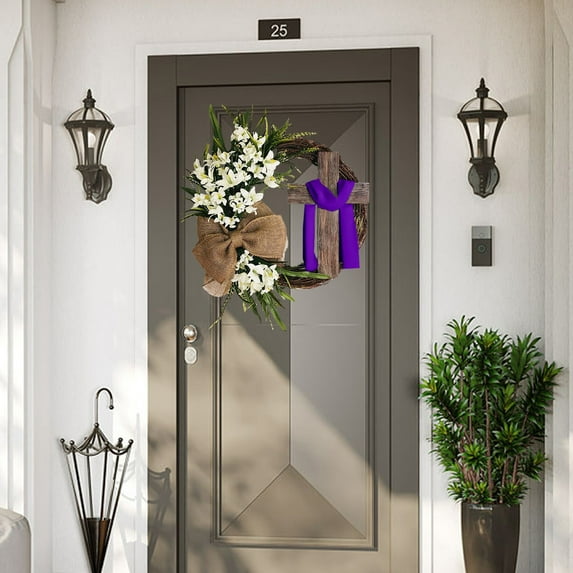 PPgejGEK Garland Wreath Door Hanging Wreath Garland Easter Wreaths Decorations Wall Garland Outdoor Spring Out Door Decor Festival Wreath Rattan Artificial Wooden