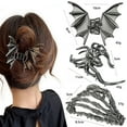 thumbnail image 1 of PPgejGEK Gothic Spider Skull Hair Clips Large Skeleton Shape Metal Jaw Claw for Women Halloween Hair Accessories Party Cosplay Decor, 1 of 1