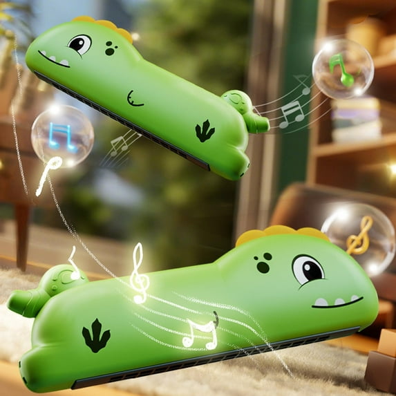 PPgejGEK Green Early Education Wind Whistle Toy, Kids Musical Blowing Harmonica for Auditory Training and Comprehensive Development, Size 6.29x2.36x1.02 Inches