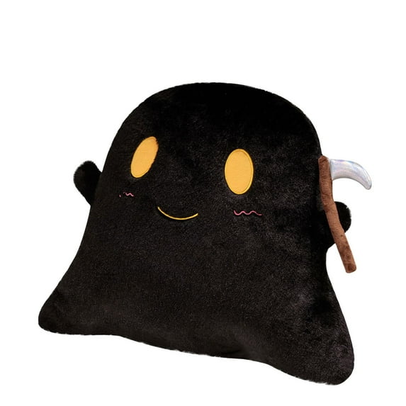 PPgejGEK Halloween Cute Scythe Ghost Pillow Black Gothic Decor Cushion Cozy Accent Pillow for Living Room Bedroom Halloween Theme Enthusiasts