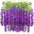 thumbnail image 1 of PPgejGEK Hanging Artificial Violet Flowers Garland for Wall Decoration Wedding Party Fake Silk Orchid Simulation Plants 12 Strands, 1 of 1