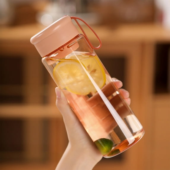 PPgejGEK Heat Resistant Plastic Travel Mug Leakproof Sports Water Bottle with Carry Strap 3 x 3 x 6.85 Inches for Hot Cold Drinks Outdoor Camping Iced Tea Juices Kitchen