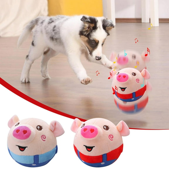 PPgejGEK Hot Selling Jumping Pig Toy Interactive Pet Coaxing Tool Sound Motion Activated 4.72 Inches Size for Dogs Chew Resistant