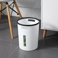 thumbnail image 1 of PPgejGEK Household Trash Can 20.5x20.5x25.5cm 8.07x8.07x10.04in Uncovered Wastebasket Artificial Leather Cylindrical Design for Living Room Bathroom Office Hotel Dormitory Pink White Brown Gray, 1 of 6