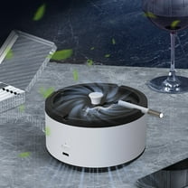 PPgejGEK Indoor Air Purifier Ashtray 13.3x13.3x7.8cm/5.23x5.23x3.07in 2-in-1 Smoke Freshener with USB Charging for Home Office Cigarette odor Control