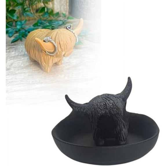 PPgejGEK Your Jewelry Organization With Our Cow Ring Holder Display Stand for Rings Earrings Necklaces 3.5x3.5x3 inches Bohemian Style Desktop Decor Unique Gift for Women