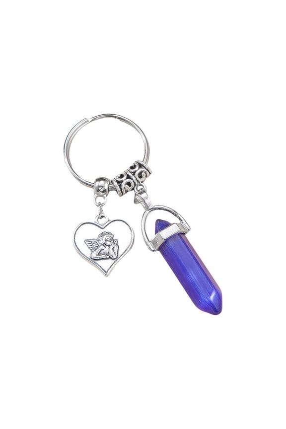 Key Chain Hexagonal Chakra Pendant Crystal Pendant Pointed Quartz Stone Keychain Pendants for Valentine's Day Mother's Day Christmas Birthday Gifts