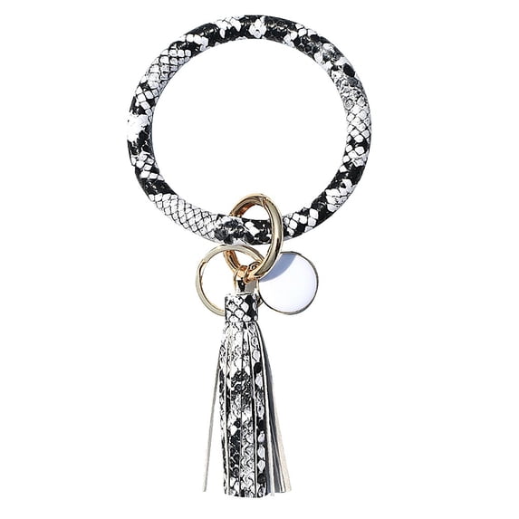 PPgejGEK Keychain Accessories Fashion Trend Large Leather Bracelet Tassel Round Keychain Jewelry Wristban for Valentine's Day Mother's Day Christmas Birthday Gifts Holiday Savings