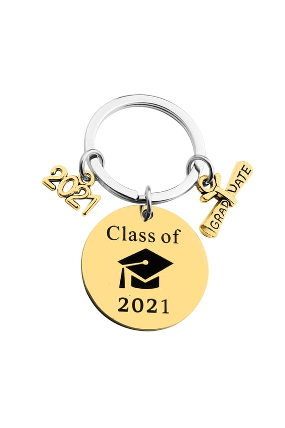 Keychain Class Of 2021 Graduate Gift Stainless Steel Keychain Tricolor for Valentine's Day Mother's Day Christmas Birthday Gifts Festival Gift