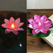 PPgejGEK LED Floating Lotus Flower Light 6-Pack Water Activated Solar Powered for Pool Garden Pond and Outdoor Decoration Evening Illumination