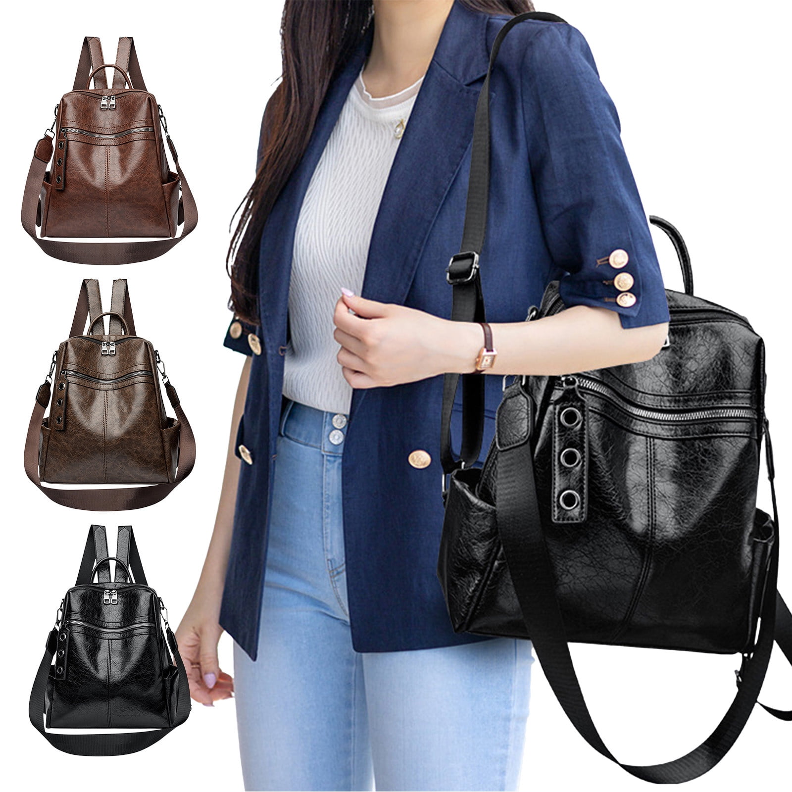 PPgejGEK Ladies Fashion Shoulder Bag PU Texture Retro  display picture 3