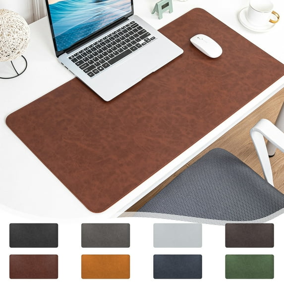 PPgejGEK Large 15.75x31.5 Inches PU Leather Desk Mat, Gaming Mouse Pad with Realistic Texture, Non-Slip Office Computer Table Cover in Multiple Colors