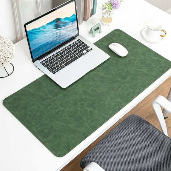 PPgejGEK Large 15.75x31.5 Inches PU Leather Desk Mat, Gaming Mouse Pad with Realistic Texture, Non-Slip Office Computer Table Cover in Multiple Colors
