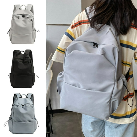 PPgejGEK Large Capacity Nylon Backpack for Junior High Students, Adjustable Shoulder Straps and Multiple Pockets, Durable for School or Travel - Stylish Unisex Design