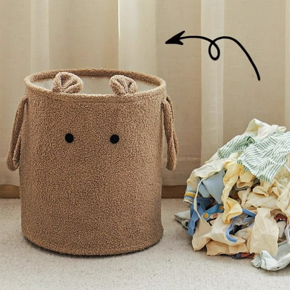 WWG Large Foldable Laundry Basket Dirty Clothes Hamper with Sisal Rope Handle Water Repellent Material Size 15.35x13.78x13.78 Inches Stands Independently for Bathroom Bedroom Dorm