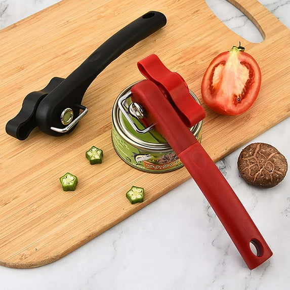 PPgejGEK Manual Safety Can Opener Stainless Steel Ergonomic Handle Side Opening Design Rust Proof Kitchen Tool Smooth Cutting