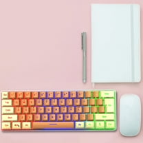 PPgejGEK Mechanical Keyboard Wired Compact PC Keyboard Mechanical Gaming Keyboard 61 Keys for Computer/Laptop Holiday