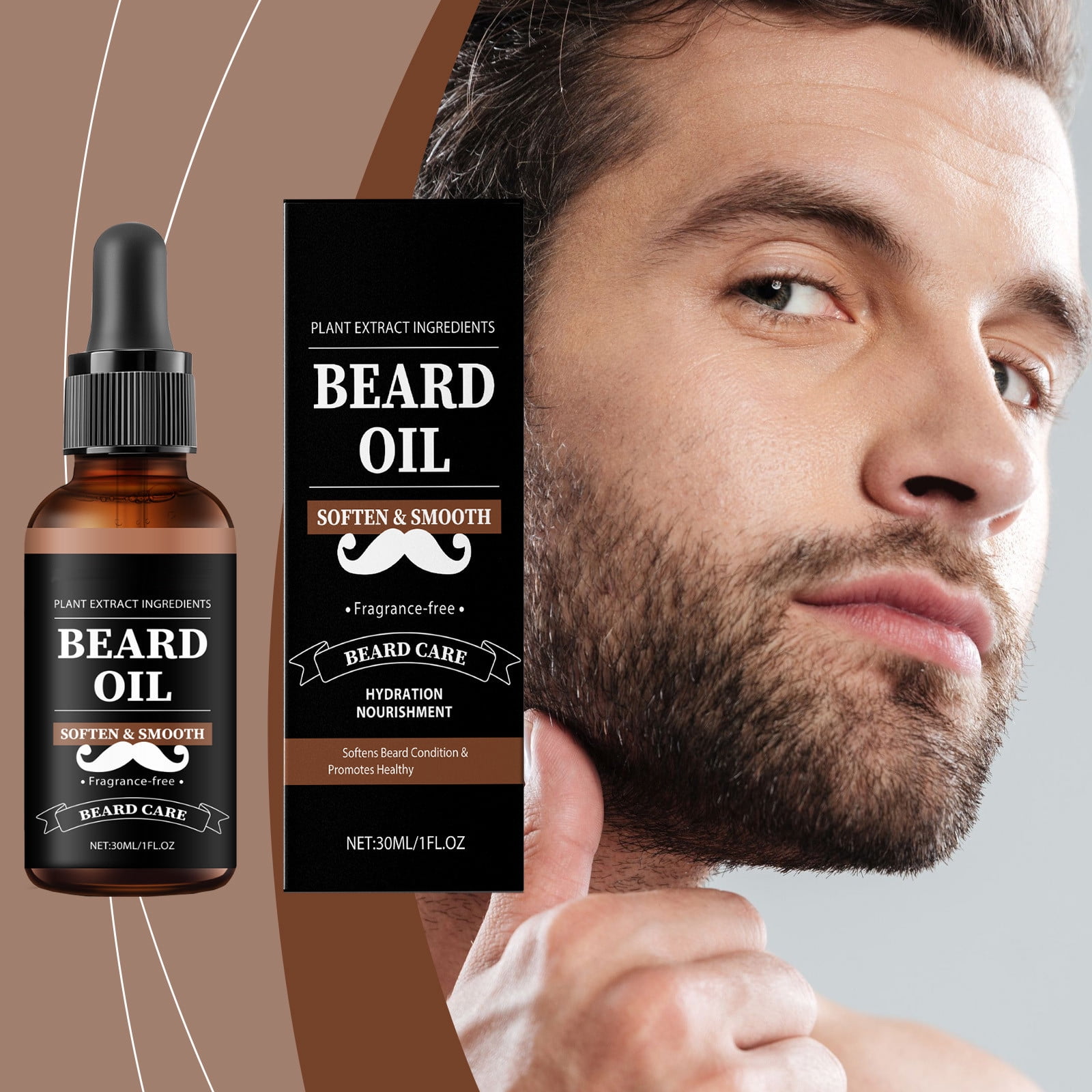 PPgejGEK Men's Beard Care Oil Moisturizing Hydrating Smoothly and Shiny Beard Care Oil 30ml for Valentine's Day Mother's Day Christmas Birthday Gifts Festival Gift